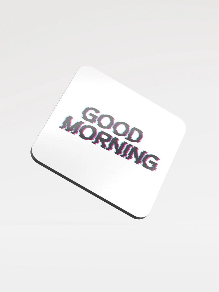 Good Morning Glossed Cork Coaster product image (1)