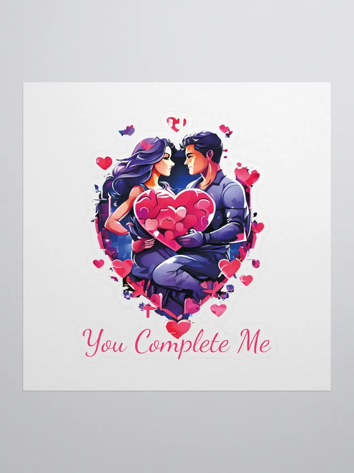 You Complete Me Funny Colorful Kiss Cut Stickers for Couples - Perfect Husband-Wife, Boyfriend-Girlfriend Gift product image (1)