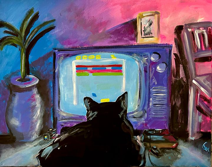 Canvas Print Gamer Cat Atari Daze product image (1)