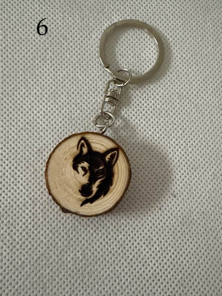 Engraved Wood Slice Keychains | Fantasy, Rose & Snake Designs | Nature-Inspired Gift product image (6)