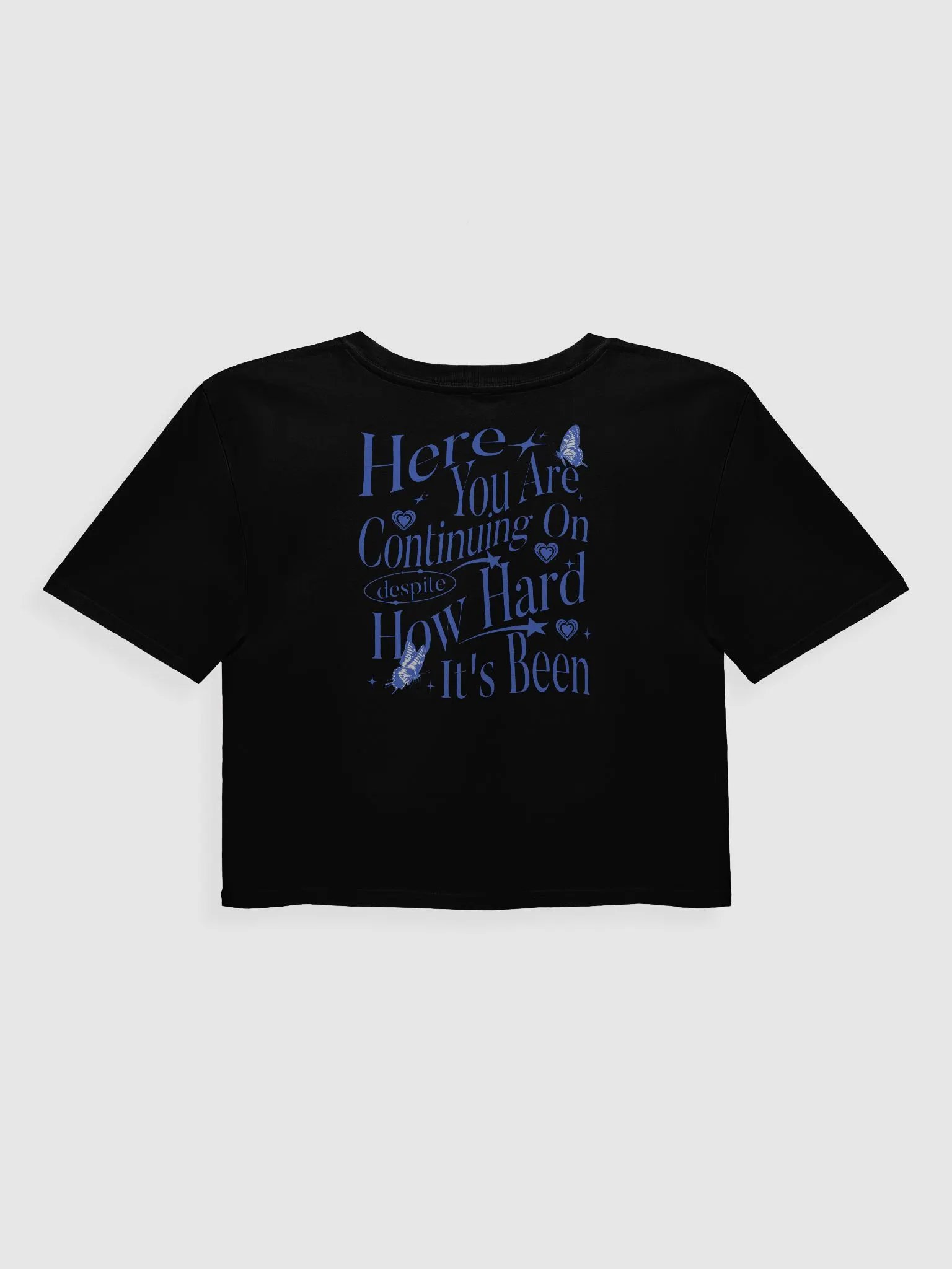 Motivational Blue Typography Crop Tee product image (1)