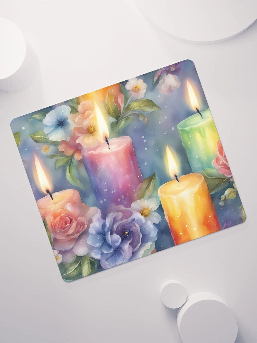 Ambient Candlelights with Flowers, Gaming Mouse Pad, 2 Sizes product image (7)