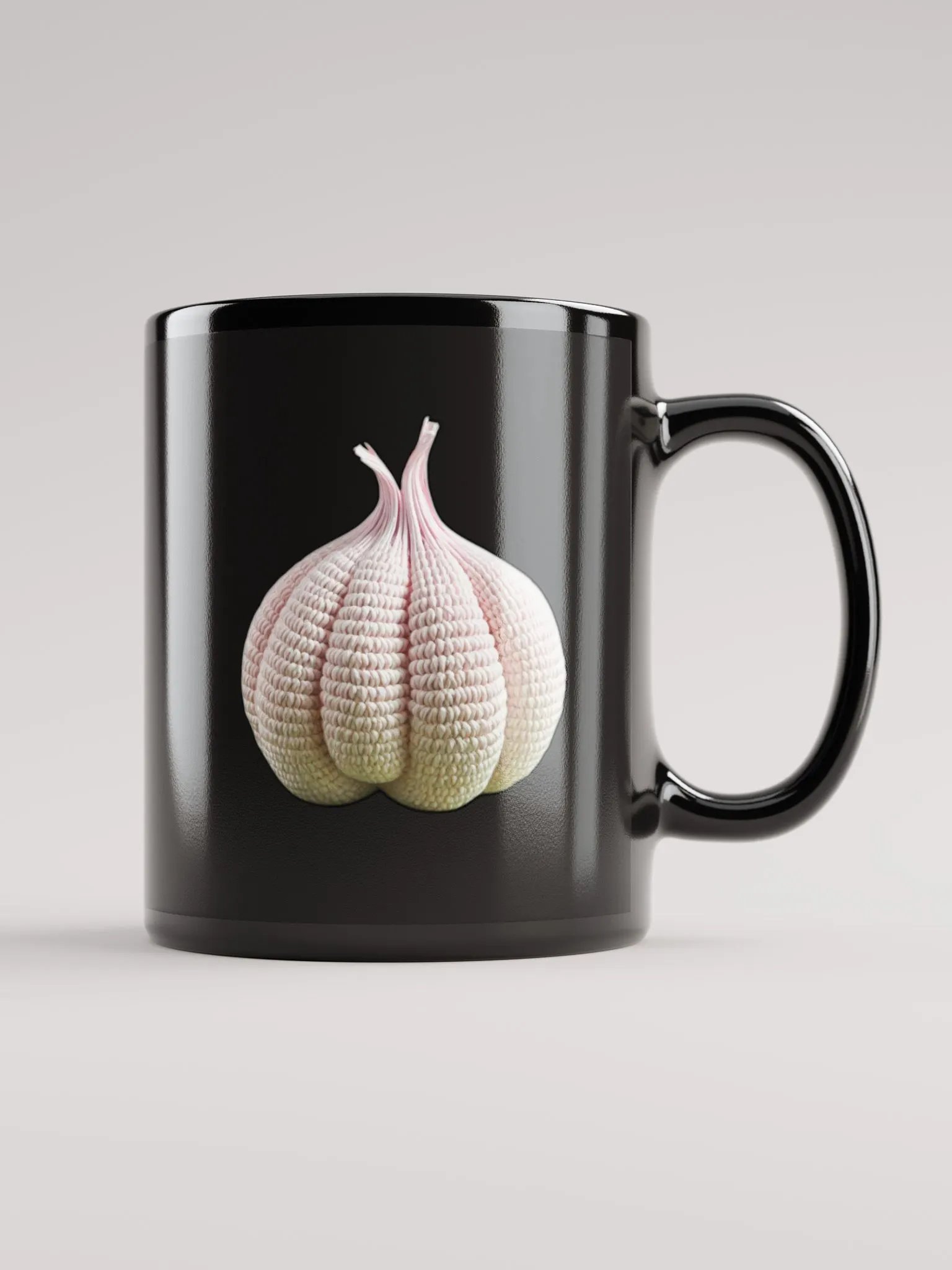 CozyAvocado Black Glossy Garlic Mug #1 product image (1)