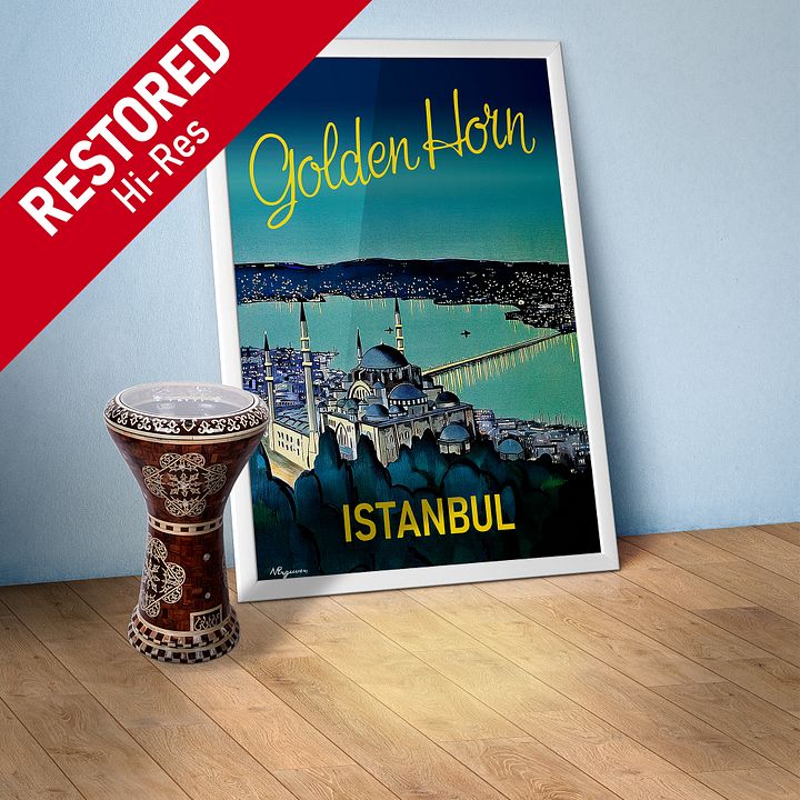 Istanbul, Turkey, 1950s — retro travel poster product image (1)