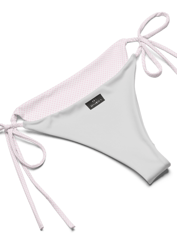 Gingham Cherry Low Rise Cheeky String Bikini With Pink Polka Dots product image (11)