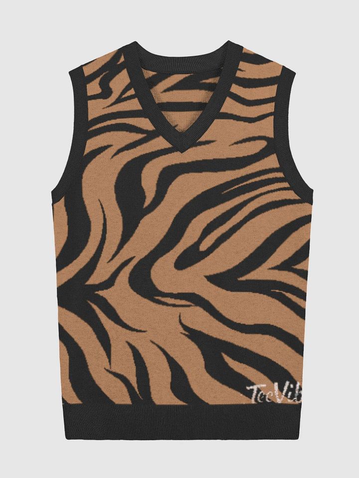 Tiger Stripe Knitted V-Neck Vest product image (1)