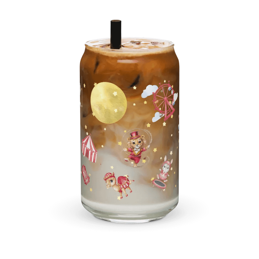 Midnight Circus Montage Glass Can | 16oz – Unique & Whimsical Drinkware product image (6)