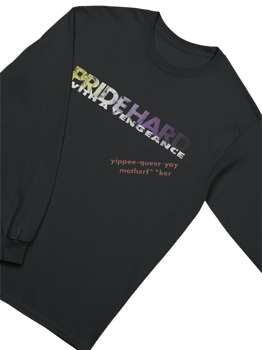 Non-binary "Pride Hard" Long Sleeve Tee product image (3)