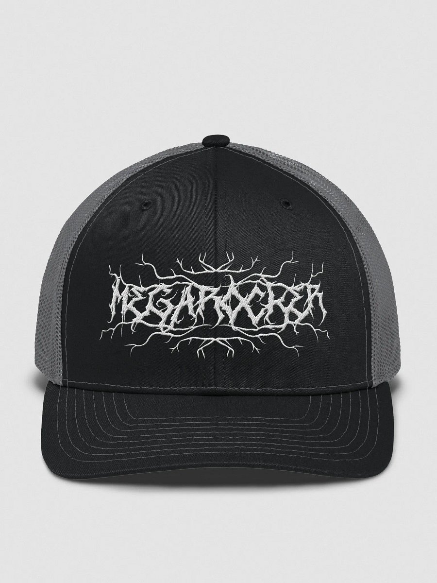 MegaRocker White Death Metal Logo Embroid Snapback Trucker Hat product image (1)
