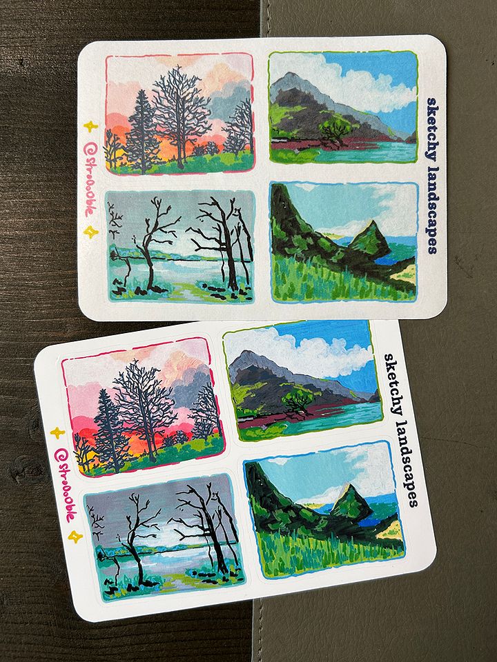 sticker sheet : sketchy landscapes product image (2)
