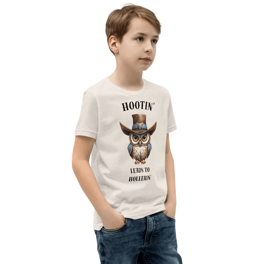 Hootin' Leads to Hollerin' Owl Cowboy Youth T-Shirt product image (3)