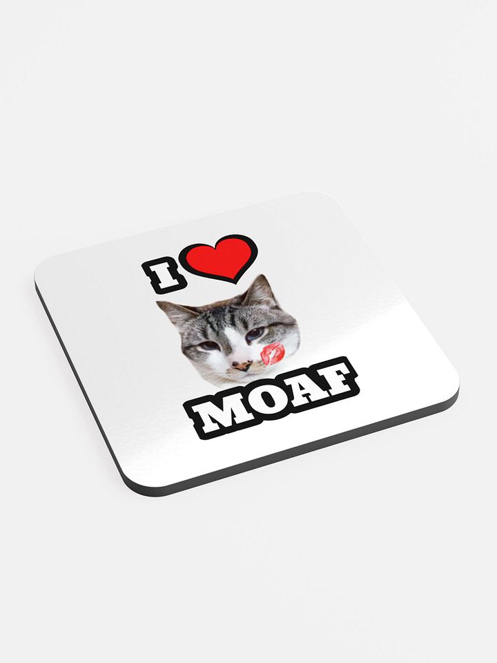 I ❤️ Moaf Glossed Cork Coaster product image (2)