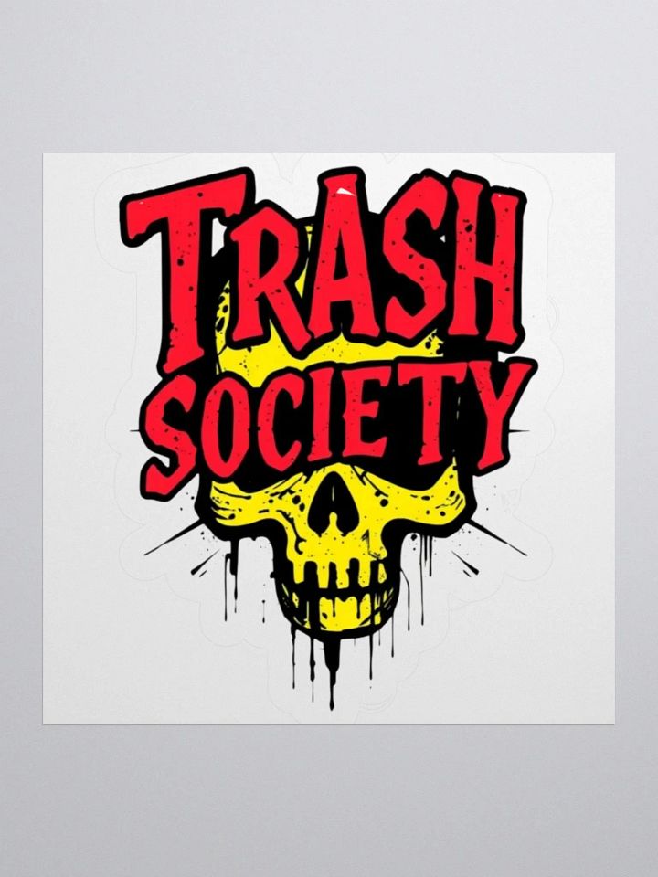 TRASH SOCIETY YELLOW SKULL STICKER product image (1)