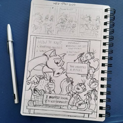 Red has some big knitting projects ahead, so he's teaching the monkeys to knit to speed up production. It's not going well. #...