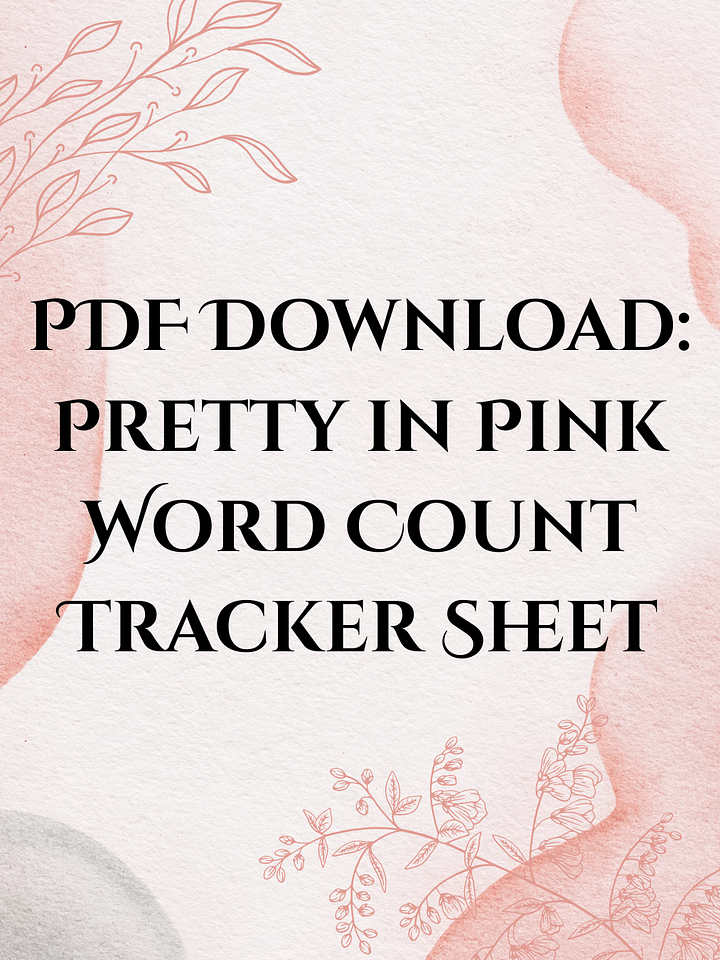 PDF Download: Pretty in Pink Word Count Tracker product image (1)
