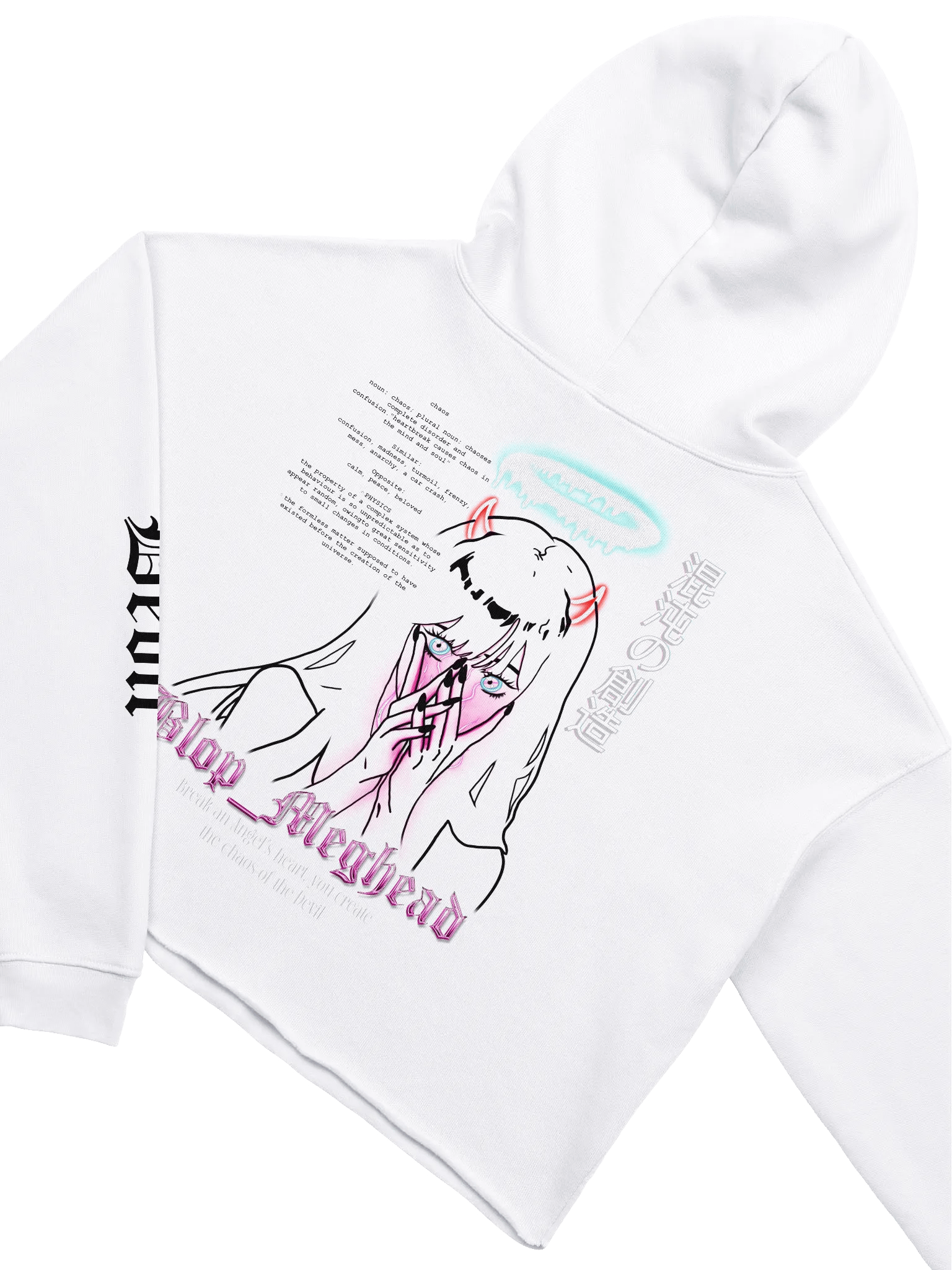 Creation of Chaos Fleeced Crop Hoodie - Black Print product image (30)