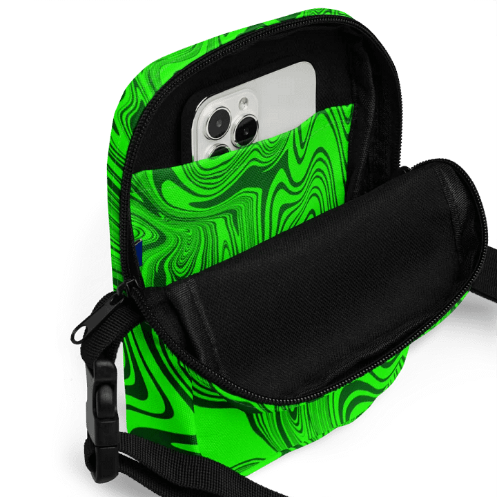 Utility Crossbody Bag - Abstract Green Swirls product image (2)
