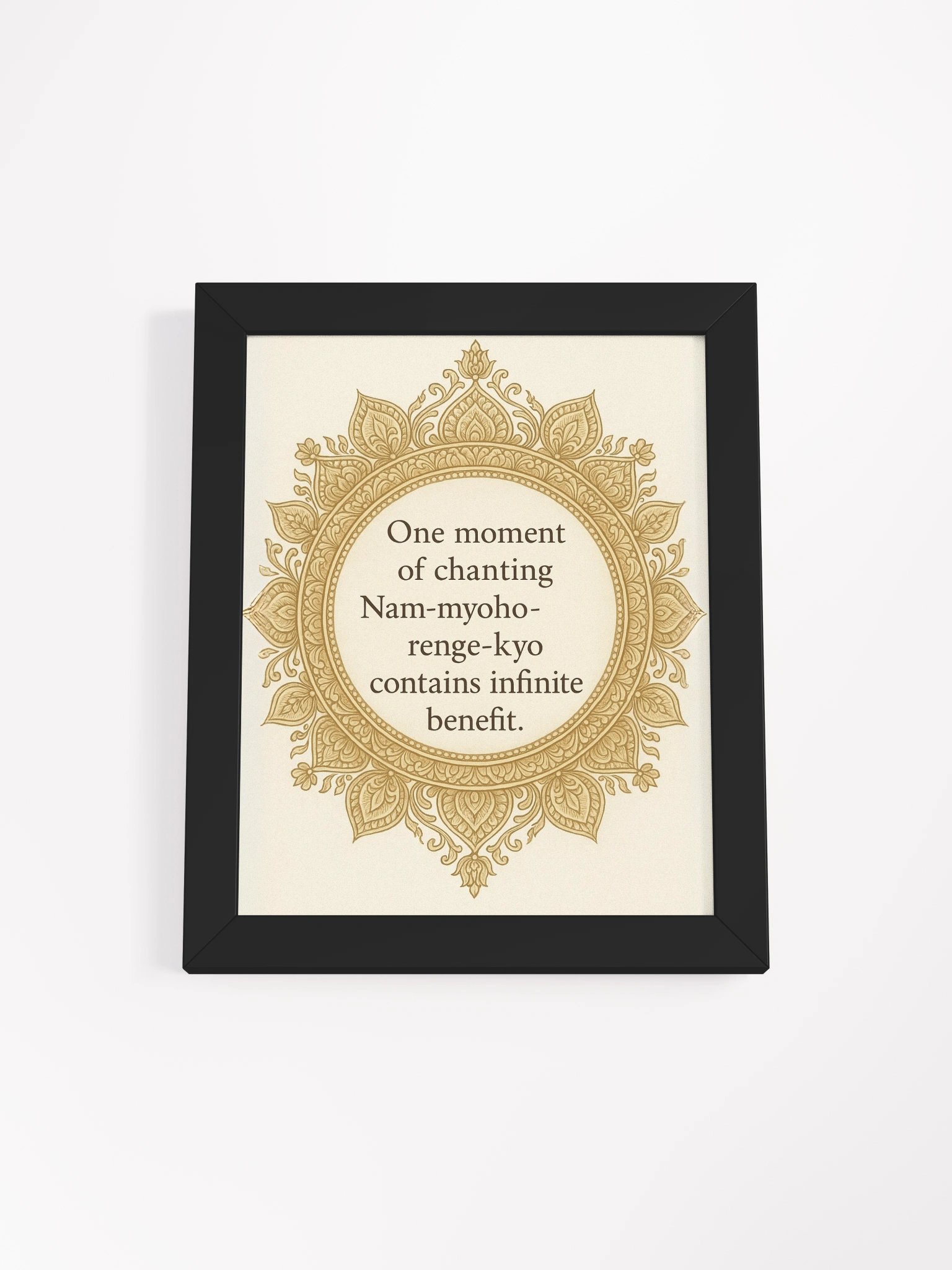 Nam-myoho-renge-kyo Mandala Quote Art – “One Moment of Chanting Contains Infinite Benefit” – Nichiren Buddhism Wall Print product image (1)