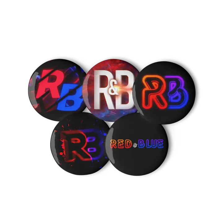 Red & Blue™ Logo Pin Buttons Set product image (2)