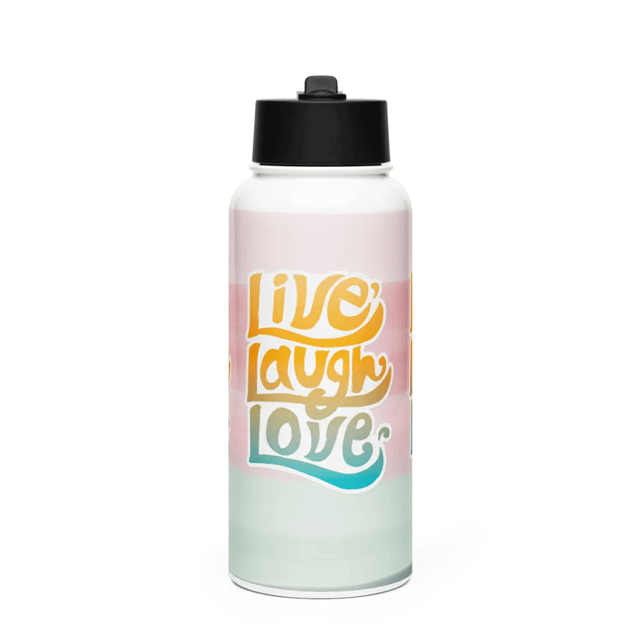 Gradient Live Laugh Love Stainless Steel Water Bottle product image (1)