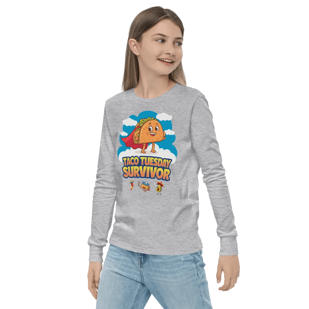 Taco Tuesday Survivor Youth Long Sleeve Tee Bella+Canvas (Kid's Unisex) product image (3)