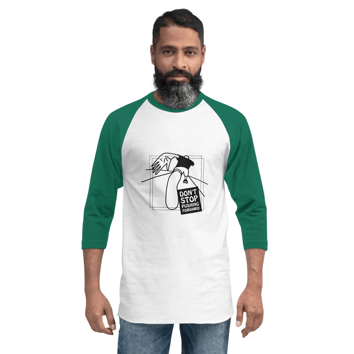 American Style College Raglan Tee - White/Kelly product image (2)