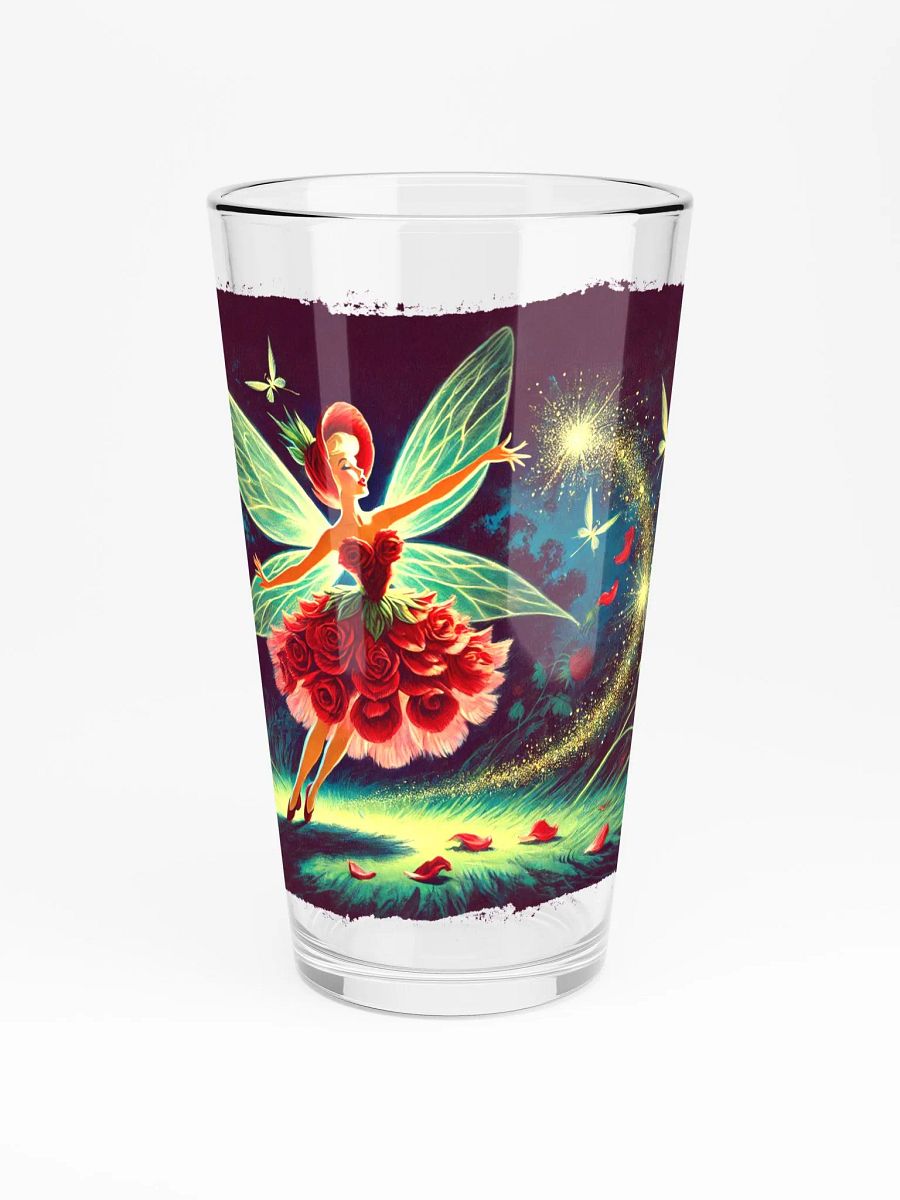 Enchanted Red Rose Fairy 16 oz Glass - Fairytale Glassware product image (3)