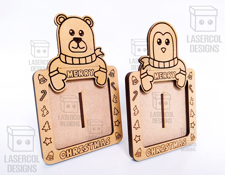 Christmas Ornaments Photo Frame Set 3 - Laser Cut Files product image (7)