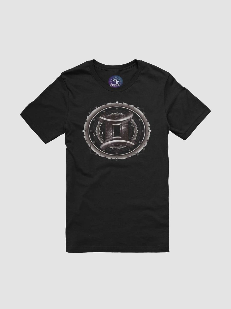 Unisex Gemini Zodiac T-Shirt - Futuristic Metallic Symbol, Cosmic Design, Astrology Gift product image (3)