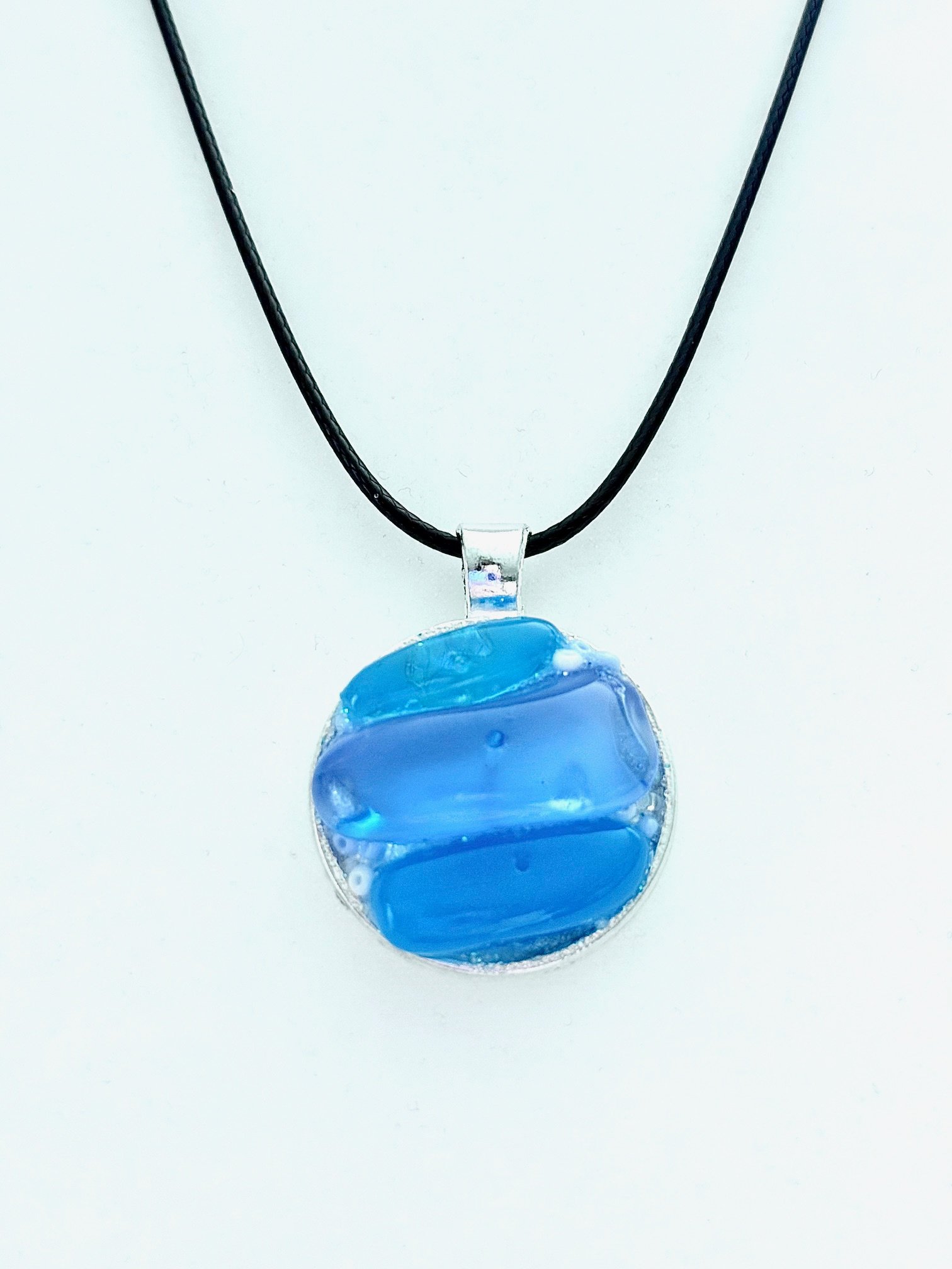 MFD-00204 | Coastal Calm Horizon Pendant Necklace | Handmade Glass Art Jewelry | Monique Faella Designs™ product image (2)