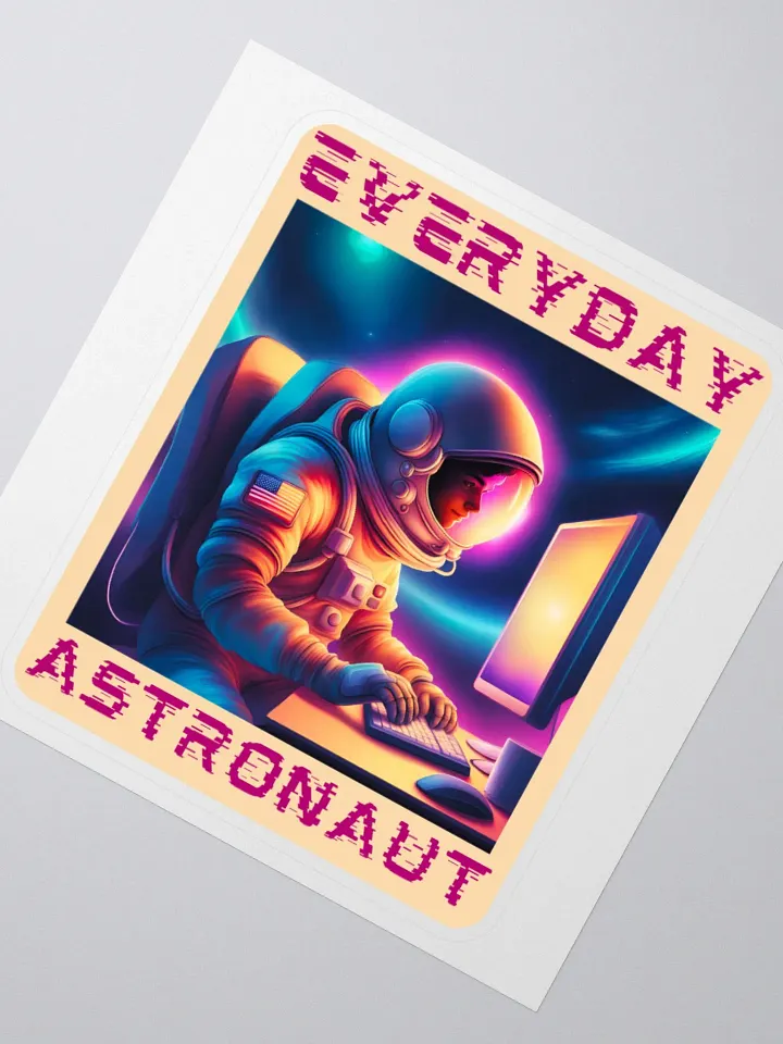 Everyday Astronaut Working at a Computer Stickers product image (5)