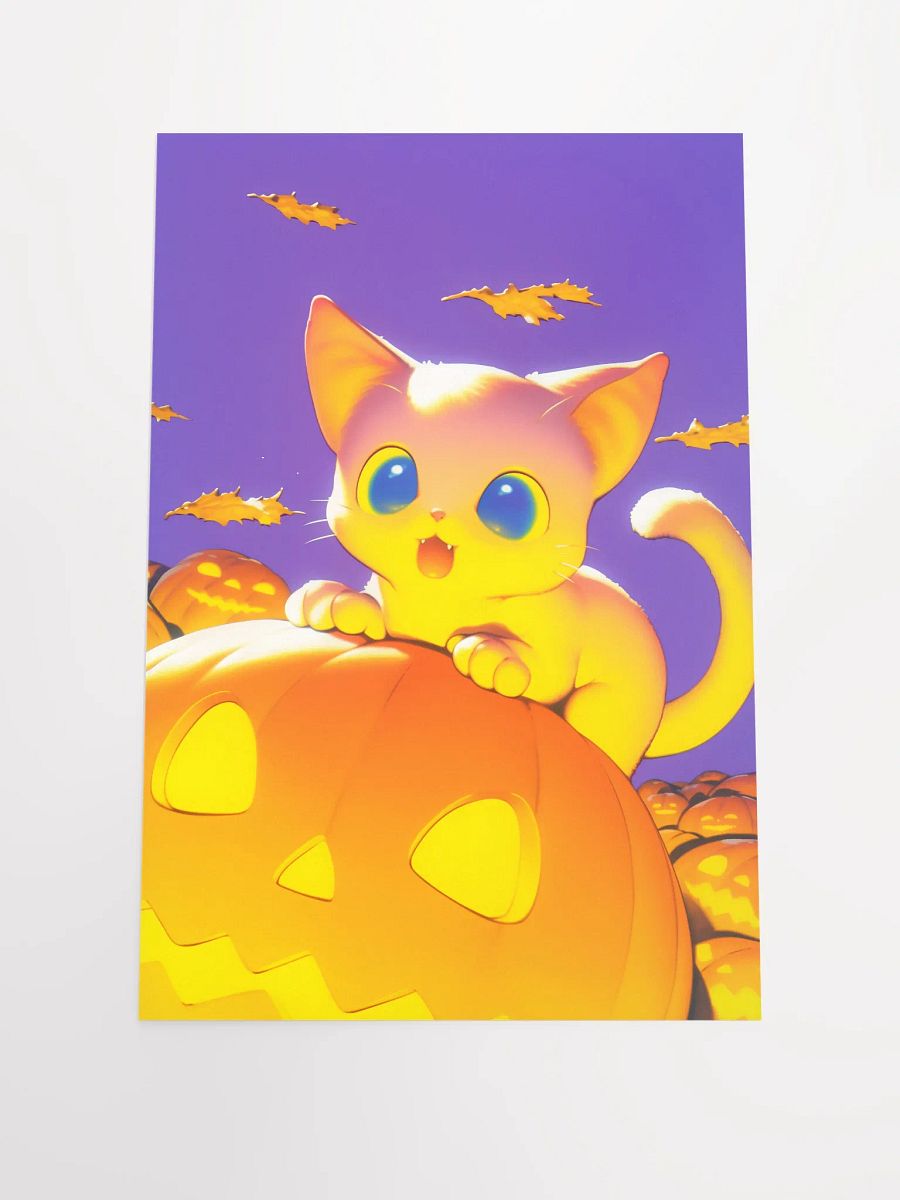 Smiling Kitten on Pumpkin Poster product image (1)