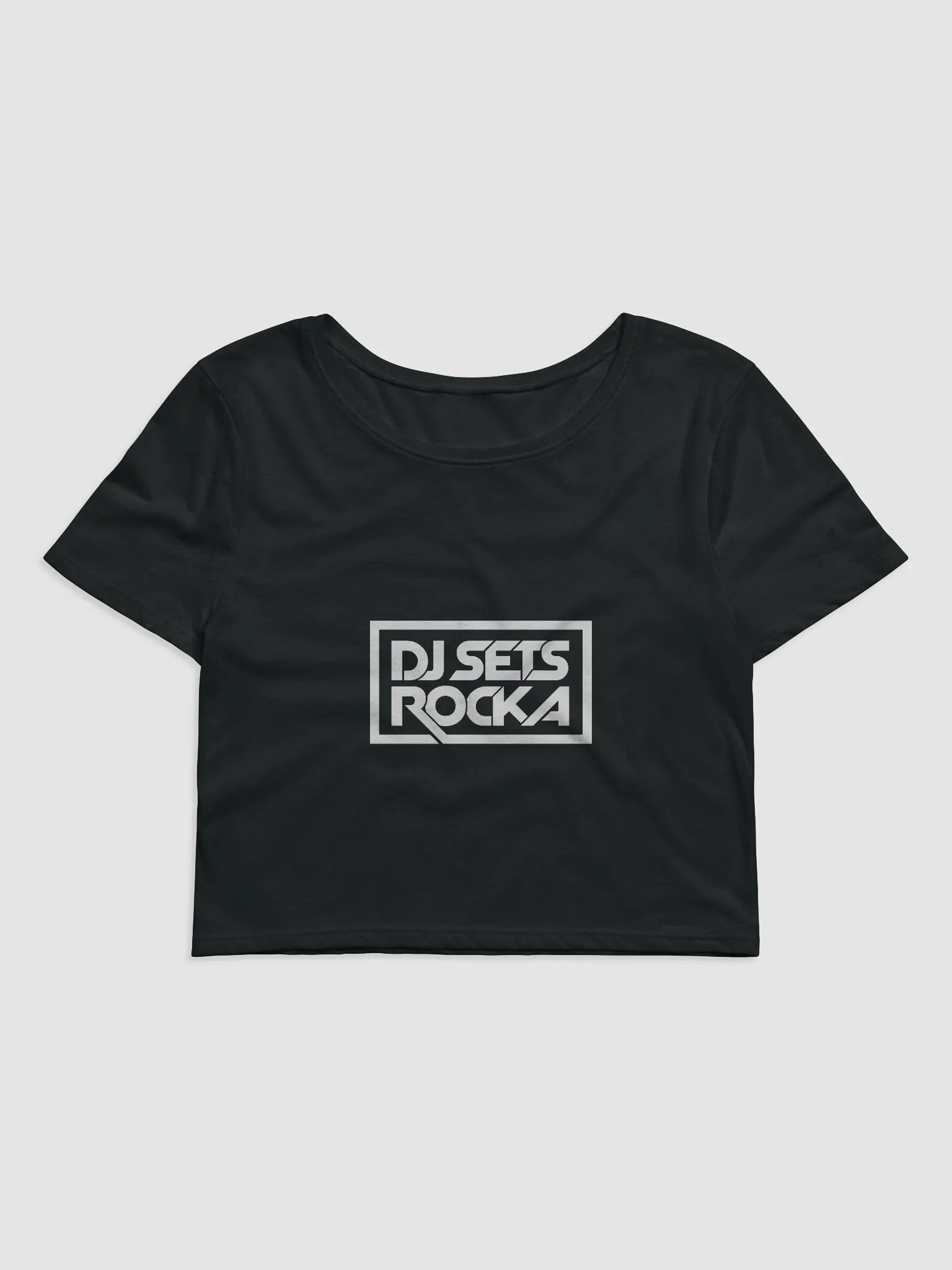 DJ SETSROCKA - Women's Crop Baby Tee - Black product image (1)