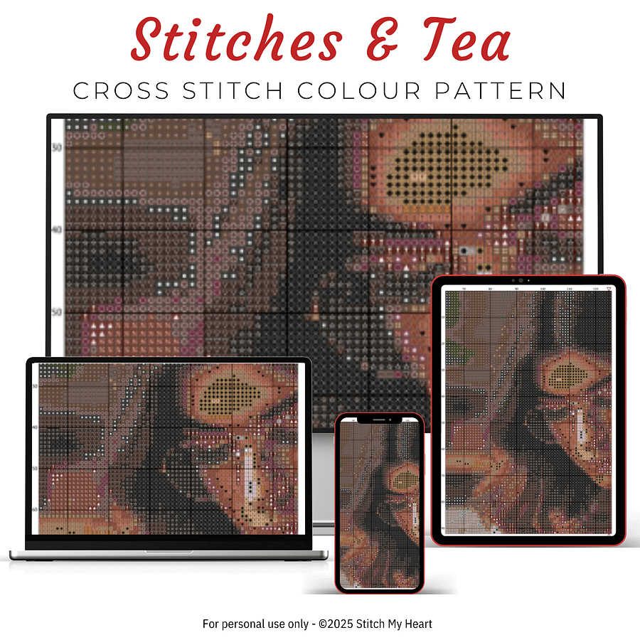 Stitches & Tea Cross Stitch Pattern product image (3)