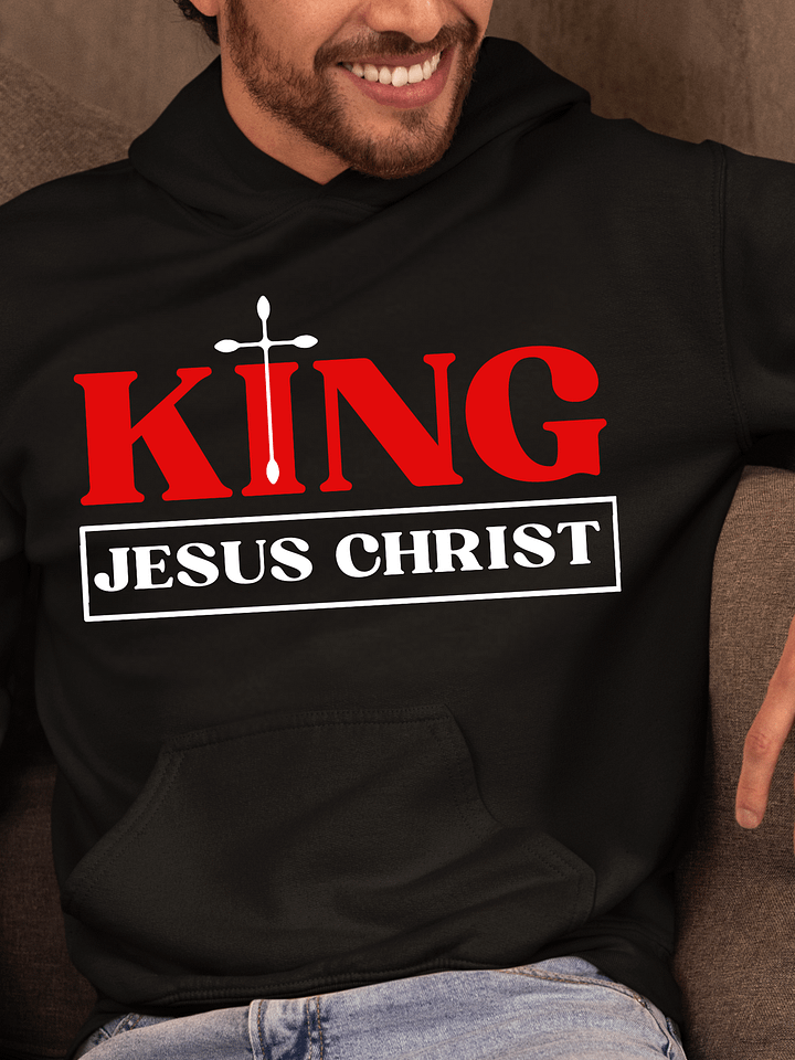King of Kings Jesus Christ Oversized Hoodie | Christian Plus Size Streetwear | Bold Faith Apparel with Front & Back Design product image (1)