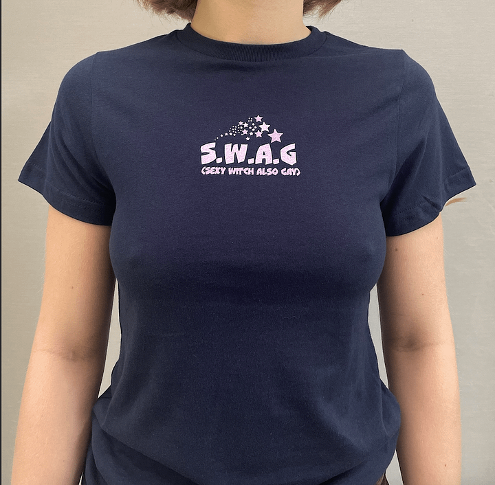S.W.A.G. (sexy witch also gay) baby tee (colours available) product image (2)