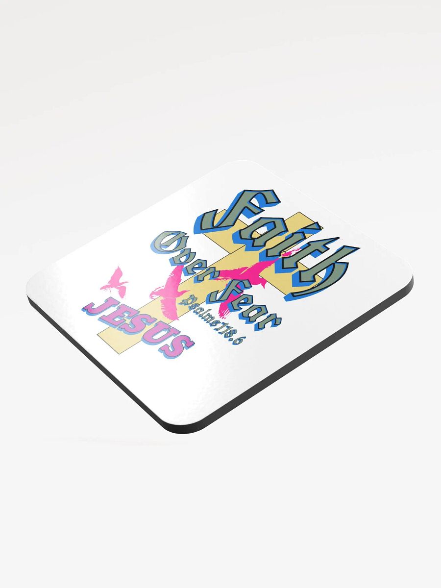 Faith Over Fear Jesus Cross Glossed Coaster Set product image (4)