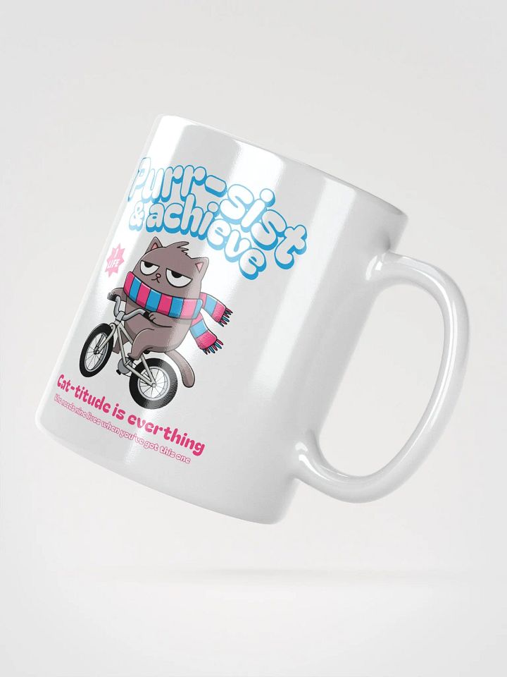 Purr-sist & Achieve - Mug Cute Cat Bike Design product image (6)