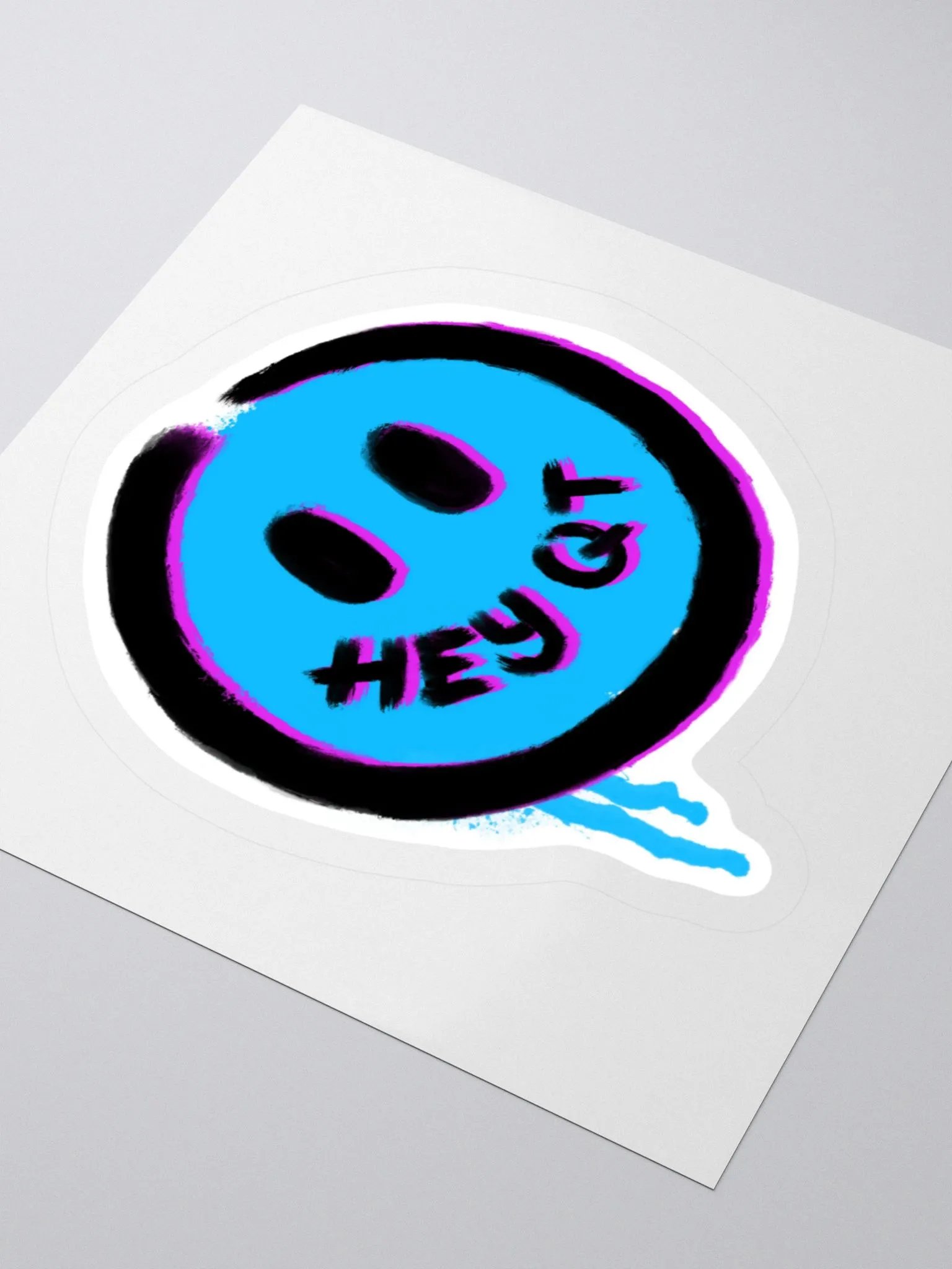 Graffiti Smiley Hey QT Sticker product image (3)