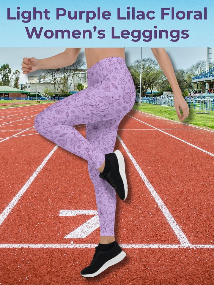 Light Purple Lilac Floral Women's Leggings product image (1)