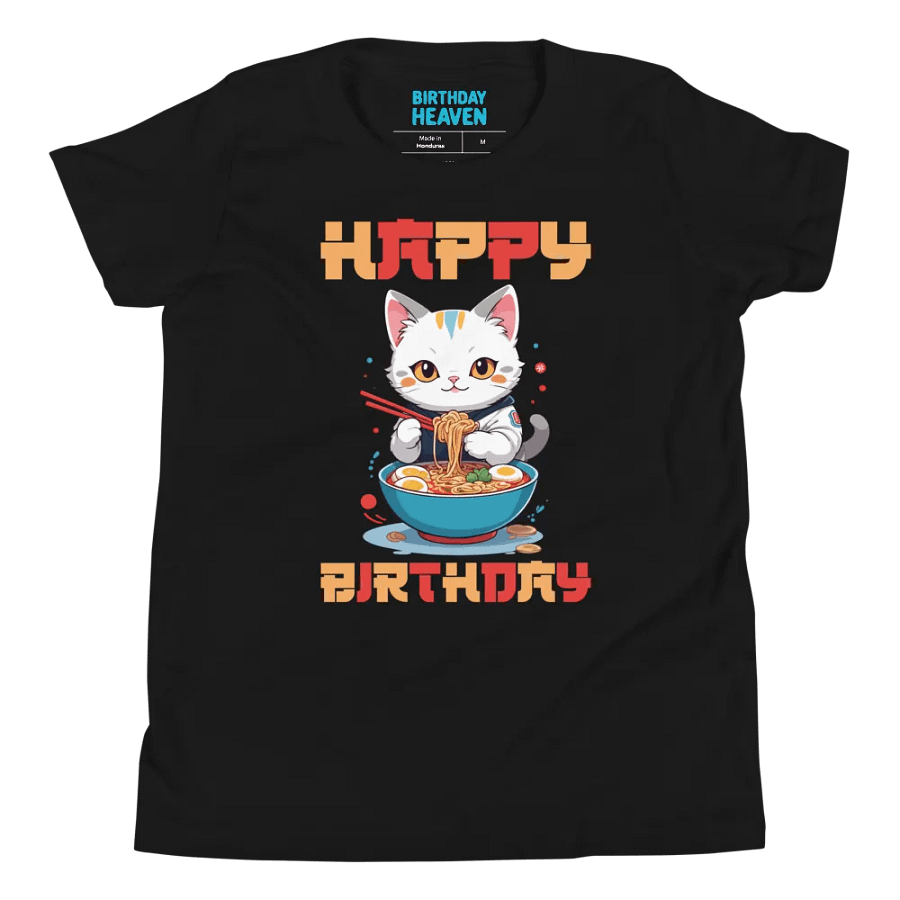 Happy Birthday (Cat With Noodles) T-Shirt For Kids product image (4)