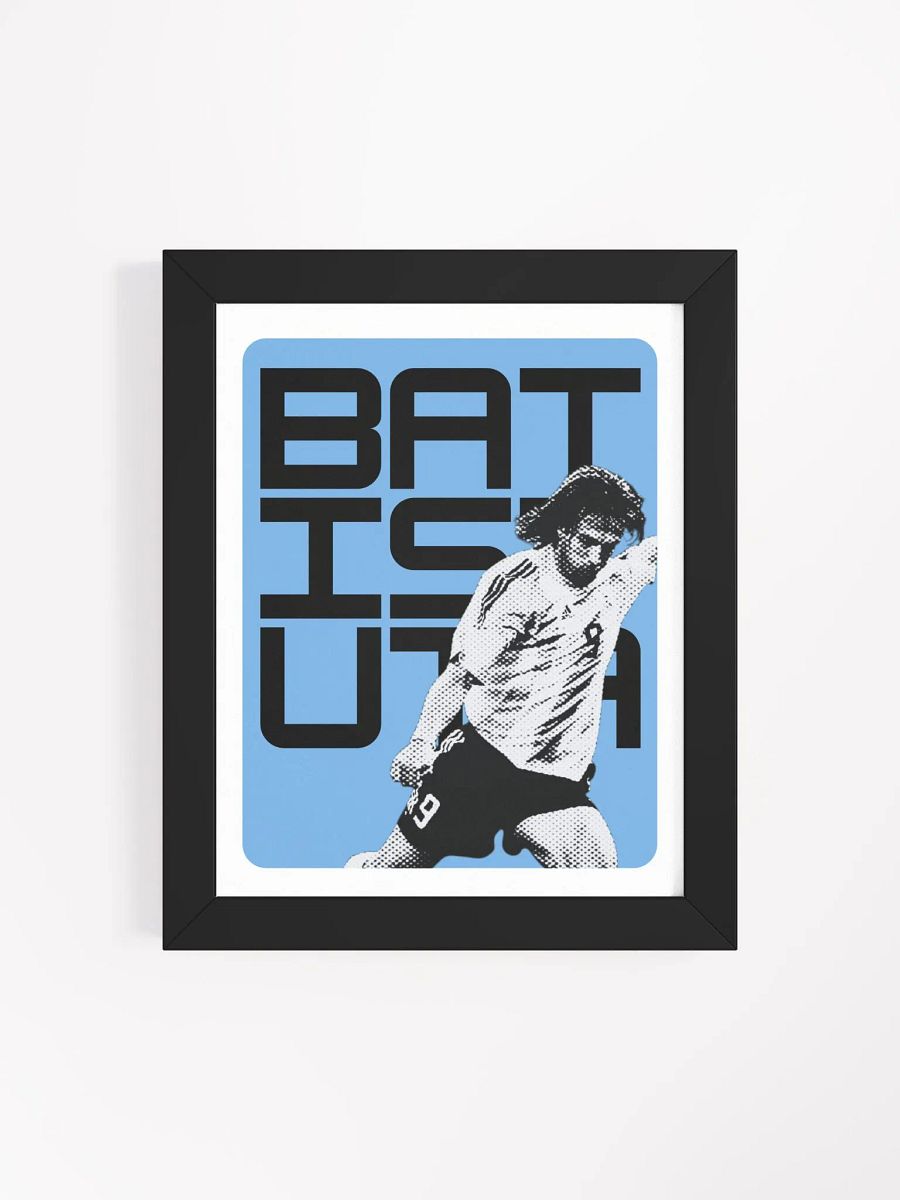 Gabriel Batistuta BW Argentina Name Art Framed Print product image (3)