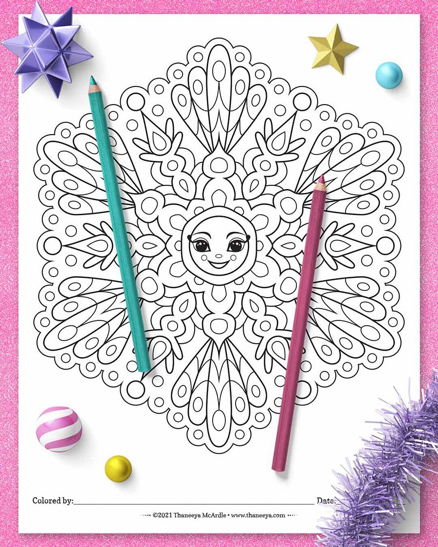 Cute Snowflake Coloring Pages product image (7)