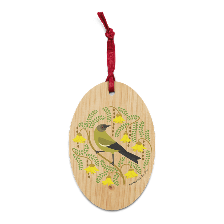 Korimako in Kōwhai Wooden Ornament product image (1)