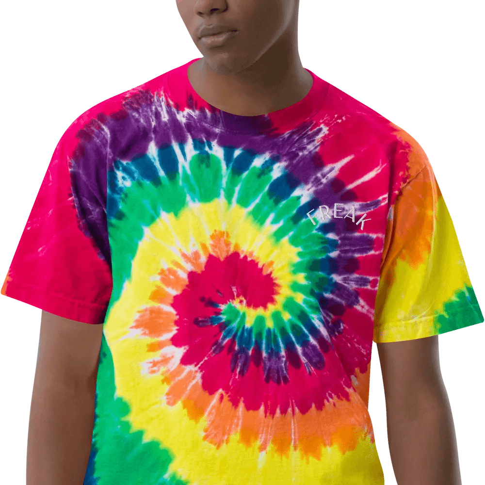 FREAK (Rainbow Gush) - Oversized Tie-Dye T-Shirt product image (7)
