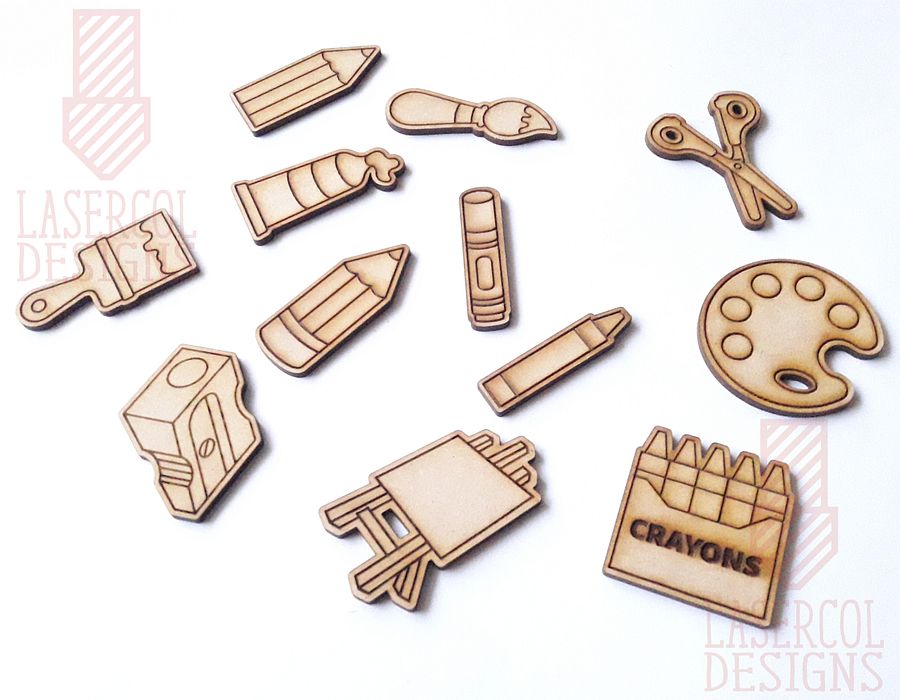 Art Supplies Cut Outs and Stud Earrings - Laser Cut Files product image (5)