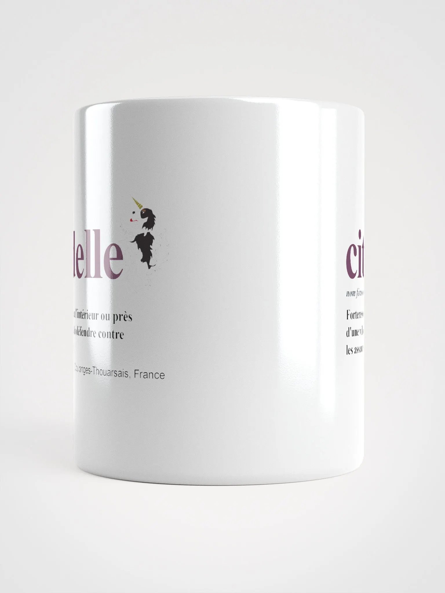White Glossy Mug with Citadelle Definition in French product image (5)