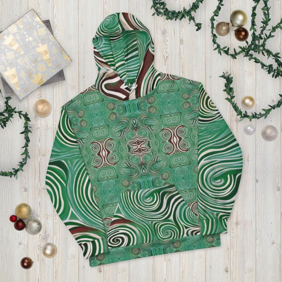 Funky Cool Green Liquid Tie-Dye Hoodie product image (7)
