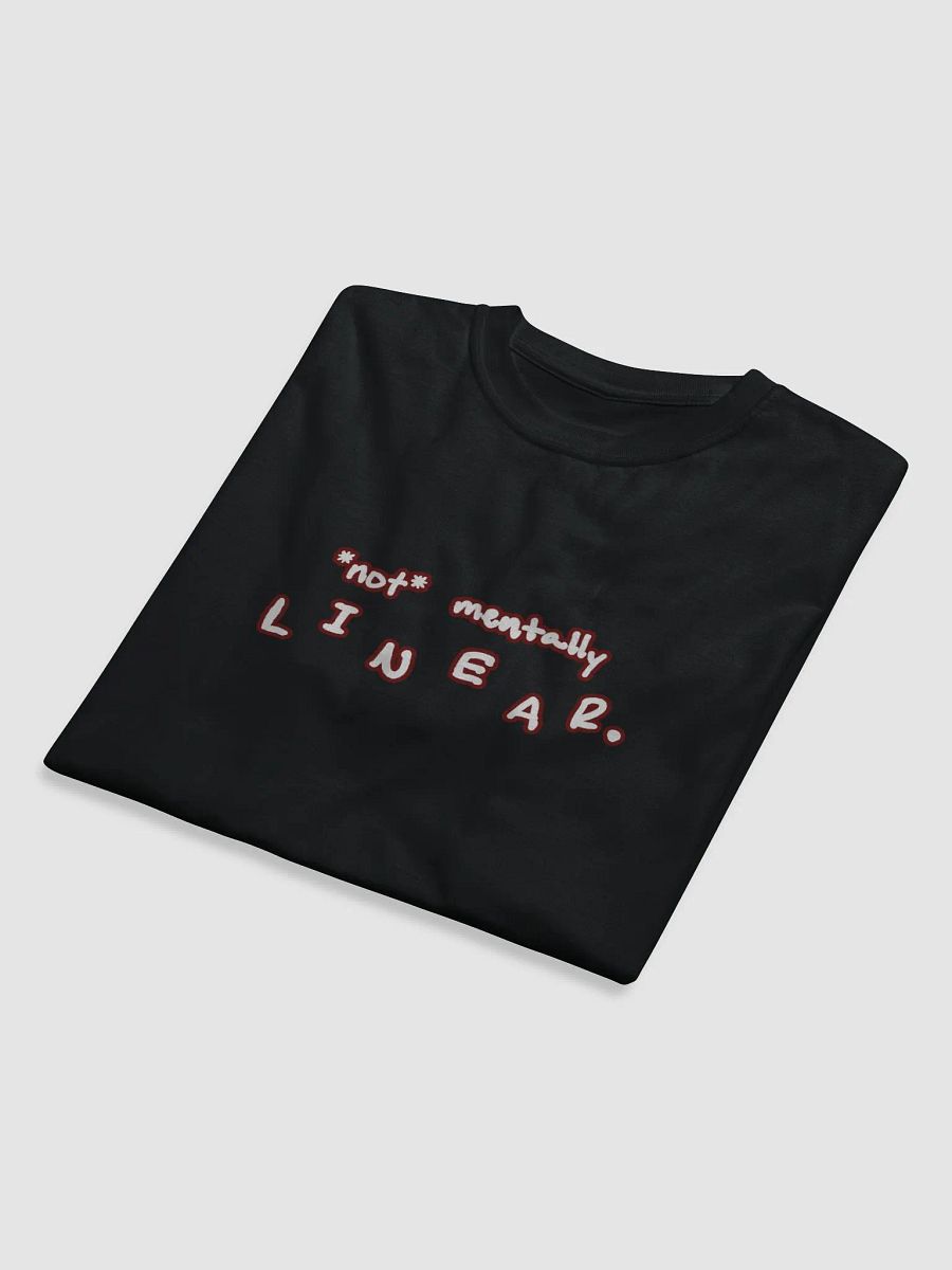 *not* mentally linear (lined design, #6D1616) unisex eco tee product image (8)