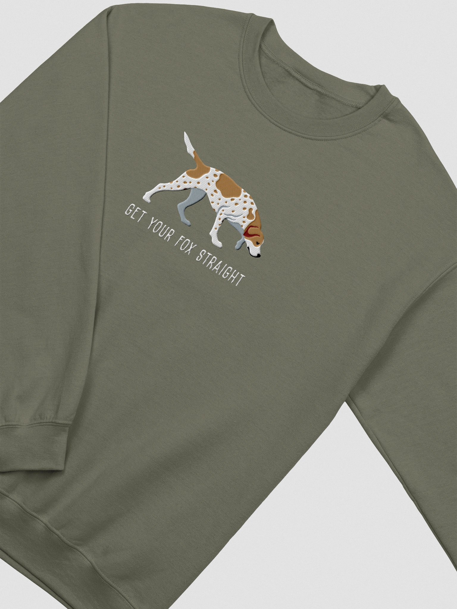 Get Your Fox Straight Sweatshirt (Embroidered) of an American Foxhound(Brown) product image (6)